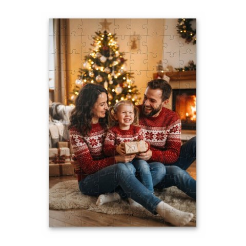 Puzzle ze zdjęciem A4 108 elementów personalizowane prezent woreczek jutowy