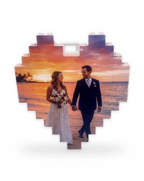 Ramka z klocków ze zdjęciem personalizowana 11x14,5 cm prezent