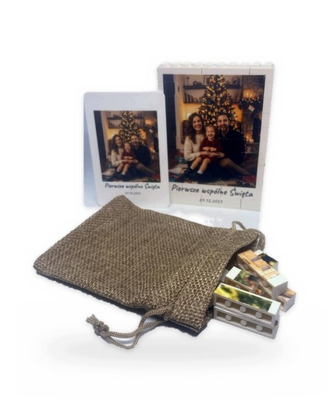 Ramka z klocków ze zdjęciem personalizowana 8x10,5 cm prezent