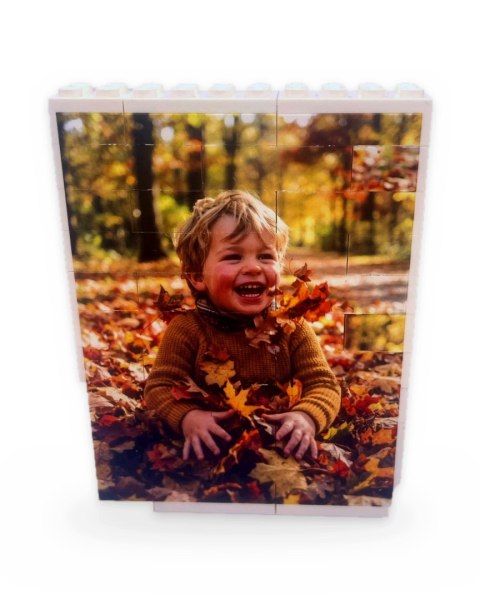 Ramka z klocków ze zdjęciem personalizowana 8x10,5 cm prezent
